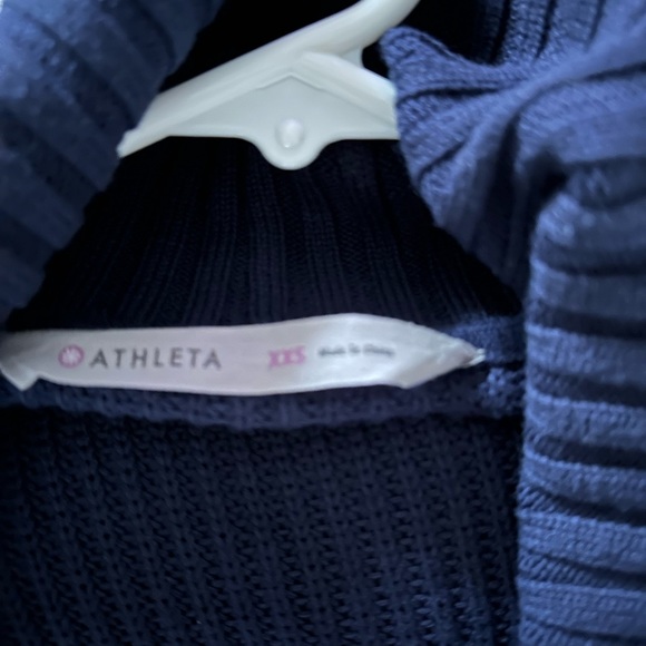 Athleta Sweater Womens XXS Navy Stripe Peaceful Wrap Chunky Oversized Cardigan - Picture 5 of 12